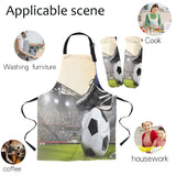 Soccer Court Balls Football Kitchen Bib Oven Mitts for Cooking Woman