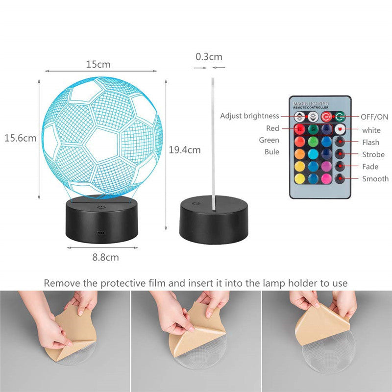 3D Visual Football Night light