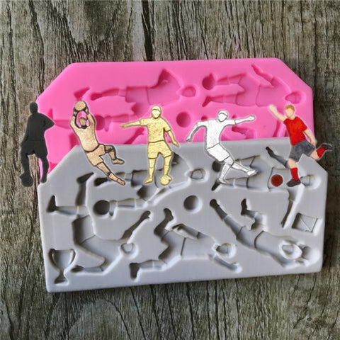 Soccer Basketball Players Silicone Cake Fondant Mold