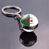 Soccer Keychain Glass Ball Pendant Top World Countries Flag Keyrings