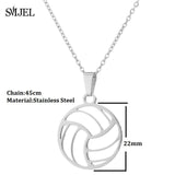 SMJEL Trendy Football Volleyball Soccer Charm Necklace Pendant