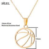 SMJEL Trendy Football Volleyball Soccer Charm Necklace Pendant