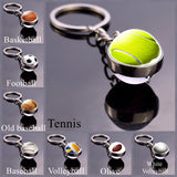 Glass Ball Keychain Tennis Keychain