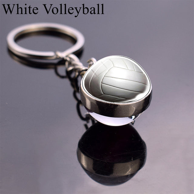 Glass Ball Keychain Tennis Keychain