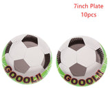 Football Party Disposable Tableware Soccer Plate Cup Knife Fork for Birthday Party Decorations