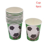 Football Party Disposable Tableware Soccer Plate Cup Knife Fork for Birthday Party Decorations