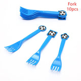 Football Party Disposable Tableware Soccer Plate Cup Knife Fork for Birthday Party Decorations