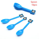 Football Party Disposable Tableware Soccer Plate Cup Knife Fork for Birthday Party Decorations