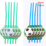 Football Party Disposable Tableware Soccer Plate Cup Knife Fork for Birthday Party Decorations