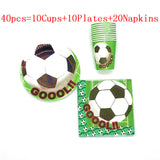 World Cup Theme Football Soccer Green Birthday Party Decorations with Disposable Tableware Set Napkins Cup Plate Party Supplies