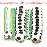 World Cup Theme Football Soccer Green Birthday Party Decorations with Disposable Tableware Set Napkins Cup Plate Party Supplies