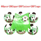 World Cup Theme Football Soccer Green Birthday Party Decorations with Disposable Tableware Set Napkins Cup Plate Party Supplies