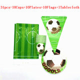 World Cup Theme Football Soccer Green Birthday Party Decorations with Disposable Tableware Set Napkins Cup Plate Party Supplies