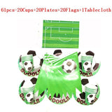 World Cup Theme Football Soccer Green Birthday Party Decorations with Disposable Tableware Set Napkins Cup Plate Party Supplies