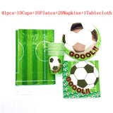 World Cup Theme Football Soccer Green Birthday Party Decorations with Disposable Tableware Set Napkins Cup Plate Party Supplies