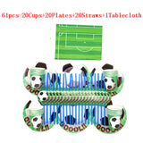 World Cup Theme Football Soccer Green Birthday Party Decorations with Disposable Tableware Set Napkins Cup Plate Party Supplies