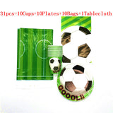 World Cup Theme Football Soccer Green Birthday Party Decorations with Disposable Tableware Set Napkins Cup Plate Party Supplies