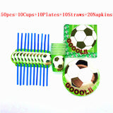 World Cup Theme Football Soccer Green Birthday Party Decorations with Disposable Tableware Set Napkins Cup Plate Party Supplies