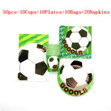 World Cup Theme Football Soccer Green Birthday Party Decorations with Disposable Tableware Set Napkins Cup Plate Party Supplies