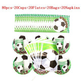 World Cup Theme Football Soccer Green Birthday Party Decorations with Disposable Tableware Set Napkins Cup Plate Party Supplies