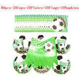 World Cup Theme Football Soccer Green Birthday Party Decorations with Disposable Tableware Set Napkins Cup Plate Party Supplies