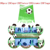 World Cup Theme Football Soccer Green Birthday Party Decorations with Disposable Tableware Set Napkins Cup Plate Party Supplies