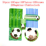 World Cup Theme Football Soccer Green Birthday Party Decorations with Disposable Tableware Set Napkins Cup Plate Party Supplies