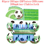 World Cup Theme Football Soccer Green Birthday Party Decorations with Disposable Tableware Set Napkins Cup Plate Party Supplies