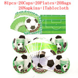 World Cup Theme Football Soccer Green Birthday Party Decorations with Disposable Tableware Set Napkins Cup Plate Party Supplies