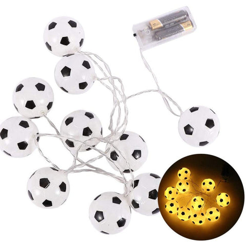 Soccer Balls String Lights 10 LED Football Garland Lights