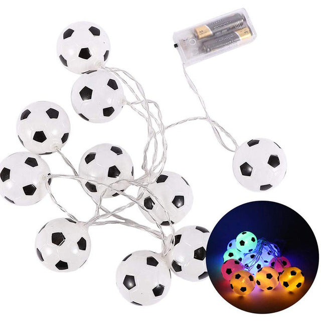 Soccer Balls String Lights 10 LED Football Garland Lights