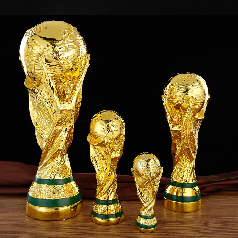 Imitation Golden Resin Award Trophy World Football Trophy Home Office Decoration