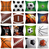 Hot Football Basketball Leather Print Cushion Covers