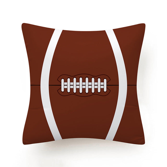 Hot Football Basketball Leather Print Cushion Covers