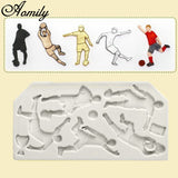 Soccer Basketball Players Silicone Cake Fondant Mold