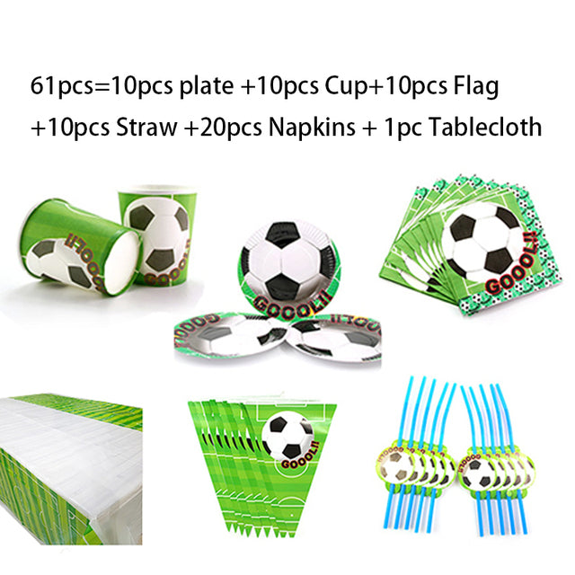 Football Soccer Theme Kids Birthday Party Decoration Set