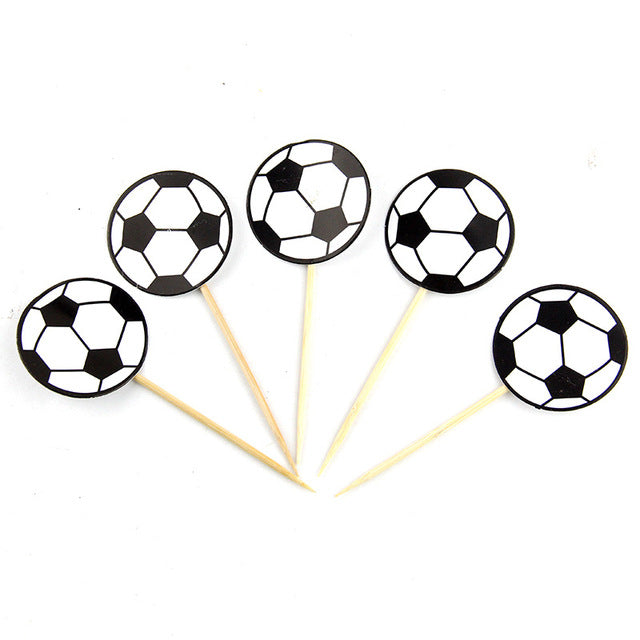 Cake Topper Flags Football basketball Soccer Cupcake Toppers for Birthday Wedding Cake Baking DIY