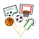 Cake Topper Flags Football basketball Soccer Cupcake Toppers for Birthday Wedding Cake Baking DIY