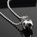 Soccer Ball Pendant Fashion Sports Football Stainless Steel Metal Soccer Necklace Pendant