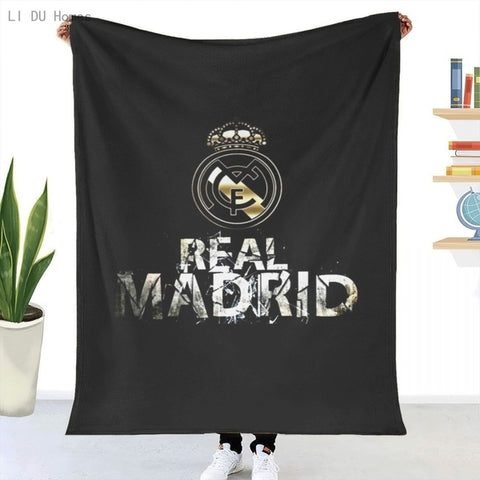 Real Madrids Blanket Plaid Flannel Throw Printed Quilts 3d Print Keep Warm Sofa Bedroom Sherpa Blankets Family Bed Bedding