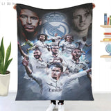 Real Madrids Blanket Plaid Flannel Throw Printed Quilts 3d Print Keep Warm Sofa Bedroom Sherpa Blankets Family Bed Bedding