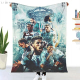 Real Madrids Blanket Plaid Flannel Throw Printed Quilts 3d Print Keep Warm Sofa Bedroom Sherpa Blankets Family Bed Bedding