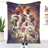 Real Madrids Blanket Plaid Flannel Throw Printed Quilts 3d Print Keep Warm Sofa Bedroom Sherpa Blankets Family Bed Bedding