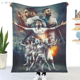 Real Madrids Blanket Plaid Flannel Throw Printed Quilts 3d Print Keep Warm Sofa Bedroom Sherpa Blankets Family Bed Bedding