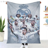 Real Madrids Blanket Plaid Flannel Throw Printed Quilts 3d Print Keep Warm Sofa Bedroom Sherpa Blankets Family Bed Bedding