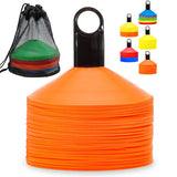 Set of 50 Agility Soccer Cones With Carry Bag And Holder