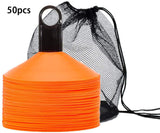 Set of 50 Agility Soccer Cones With Carry Bag And Holder