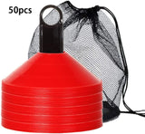 Set of 50 Agility Soccer Cones With Carry Bag And Holder