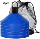 Set of 50 Agility Soccer Cones With Carry Bag And Holder