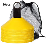 Set of 50 Agility Soccer Cones With Carry Bag And Holder